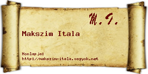 Makszim Itala névjegykártya